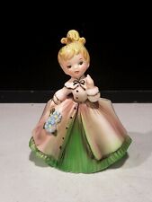 VINTAGE INARCO E-871 SOUTHERN BELLE GIRL IN GREEN DRESS PLANTER picture