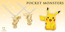 U-treasure Pokemon Pikachu & Monster Ball Necklace Silver Yellow Gold Coating picture