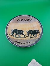 Vintage Hand Carved African Soap Two Rhinoceros Bowl 6 
