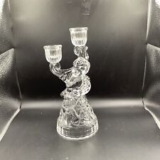 Vintage Mikasa Crystal Cherub Double Taper Candle Holder  picture