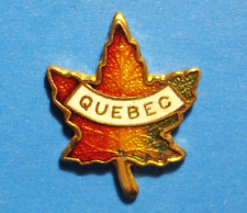 CANADA - QUEBEC - AUTUMN - FALL MULTICOLOR MAPLE LEAF - VINTAGE LAPEL PIN picture