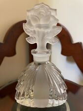 Vintage Irice Art Deco Cut Glass Perfume Bottle with Frosted Rose picture