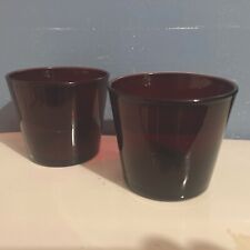 VTG Red Glass Tumblers MCM Drink ware picture