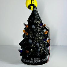 Tim Burtons The Nightmare Before Christmas Black Ceramic Halloween Light Up Tree picture