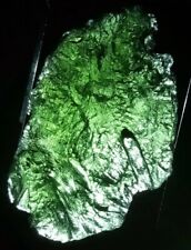 AAA+ Perfect Genuine MOLDAVITE Meteorite Impact Green Tektite 48.2 cts Chlum picture