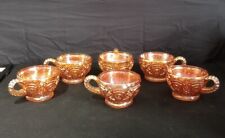 Fashion Marigold Carnival Glass By IMPERIAL GLASS OHIO Set Of 6 Punch Cups 2.25