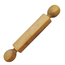 Big Fat Wood Rolling Pin with Large Bulbous Ball Handles Hand Crafted Hardwood picture