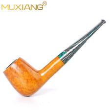 Handcrafted Smooth Billiard Pipe Straight Cumberland Stem Briar Tobacco Pipe picture
