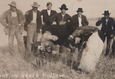 3R Photograph Cowboys Wrestling In BLACK HOLLOW Chaps Flipping Over 1910-20s Men picture