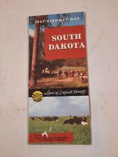 Vintage 1957 Official South Dakota State Highway Travel Road Map  picture