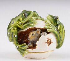 Frog and squirrel  trinket box hand made by Keren Kopal & Austrian crystals  picture