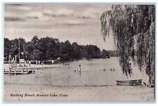 c1940 Bathing Beach Amston Lake Beach Connecticut CT Antique Vintage Postcard picture