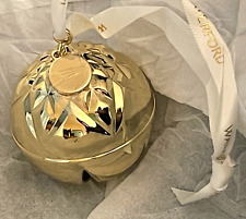 Waterford 2022 GOLDEN Gold SLEIGH BELL Christmas Ball Tree Ornament # 1062061 picture