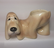 Vintage Bloodhound Basset Hound Dog Ceramic Planter Vase 4