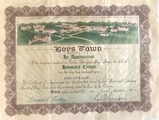 Boys Town Nebraska Honorary Citizen Certificate of Appointment Sept 19th 1944 picture