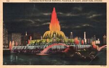 Vintage Postcard 1939 Clarence Buckingham Memorial Fountain by Night Grant Park picture