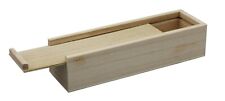 Unfinished Wooden Pencil, Pen, Stash, Trinket Storage Box with Slide Top picture