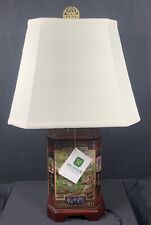 ✨NWT Vintage Wildwood Lamps Asian Oriental Tea Caddy Tin Table Lamp- 29”H✨ picture