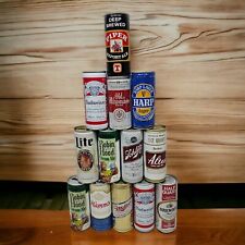 Vintage 13 Piece Opened Empty 16oz Cans Various Brands Pull Tab Beer Can Lot picture