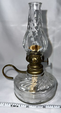 Miniature Oil Lamp Beehive Swirl Pattern Chimney With Wire Finger Holder 6” P&A picture