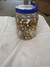 Jar W Lg Lot Of Of Shiny Gold-tone Metal Bells Small, Medium And Large Sz Bling picture