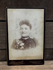 Antique Victorian Cabinet Card Of A Woman By “Stewart & Co” Allegheny, PA picture