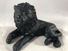 Daum Signed Heavy Lead Crystal Black 5” Detailed Lion Figurine Made In France picture