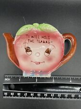 Anthropomorphic Strawberry Tea Bag Holder Ceramic Teapot Dish Japan 3 1/8