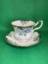 Royal Albert Sonatina Cup and Saucer Set With Gold Gilt Bone China Mint 1993 picture