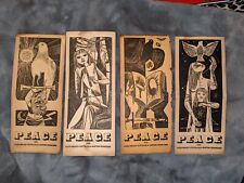 Rare 4 Vintage Folding Peace Postcards By Anton Refregier 1952, 1956, 1958, 1960 picture