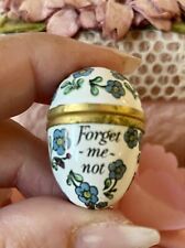 Antique, Victorian Enamel “Forget Me Not” Miniature 2 Piece Egg. England. picture