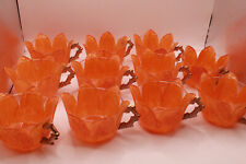 Vintage Westmoreland Orange Peel Glass Tulip Flower Punch Cups Mugs set of 11 picture
