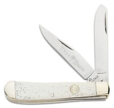 Boker Tree Trapper Pocket Knife D2 Tool Steel Clip/Spey Blades White Bone Handle picture