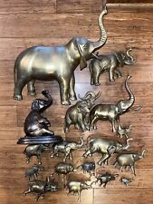 Lot of 17 Vintage Elephant Figures solid Brass Lot of 17 picture