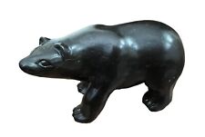 Vintage Hand Carved Sculpture BLACK BEAR Soapstone 5” FIGURINE picture