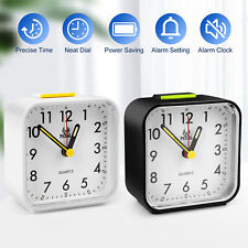 LED Desk Alarm Clock Nightlight Snooze Quiet Non Ticking Battery Powered Bedroom picture
