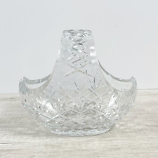 Vintage IRENA 24% Lead Crystal Basket Bowl with Handle Violetta Pattern Hand Cut picture