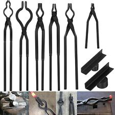 8pcs Extra Starter Blacksmith Tongs Expert Replacement Flat Jaw Hook Jig Tongs picture