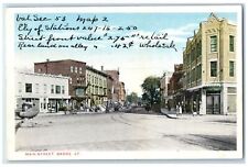 c1920's Main Street Motorcycle Carriage Railway Buildings Barre Vermont Postcard picture