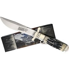 Marbles Black Stag Bone Safety Folder Pocket Knife Folder Bowie MR477 9 1/4
