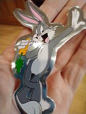 Warner Bros Looney Tunes Bugs Bunny 4.5 x 2.5 Inch Metal Metallic Sticker picture