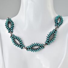 SANCREST Original Vintage Signed Native American Silver Turquoise Bead Necklace picture