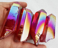 270g 4pcs Rainbow Aura Quartz Crystal Bismuth Titanium Silicon Point Specimen 1 picture