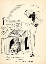 Humorous Cairn Terrier & Lady Print 1930s Cairn Illustration Art by Zito 5271s picture