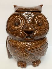 Vintage McCoy Brown Cookie Jar Owl #204 Woodsy Owl USA 10” picture