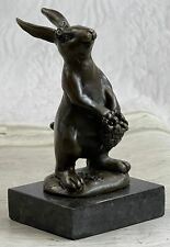 Signed Original Artwork Bunny by Miguel .Lopez  Sculpture Statue Bronze Deco Gif picture