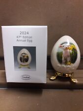 GOEBEL,  2024 ANNUAL EGG, 47TH EDITION MOTIF- LAMB WITH FLOWERS, NEW, MINT & BOX picture