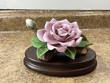 Vintage Andrea Sadek Rose Flower Porcelain Reuge Music Box Rare 4.5