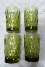 Fenton 4 Vintage Green Glass Thumbprint 4