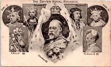 Seven Royal Edwards - Tuck undivided back Postcard - 1902 Coronation Souvenir picture